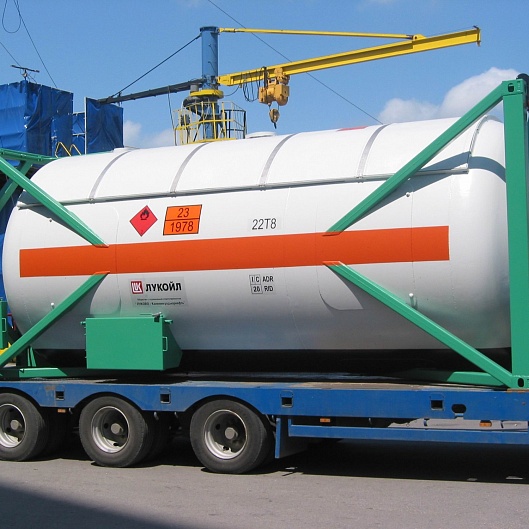 Tank containers for transportation of liquefied hydrocarbon gases