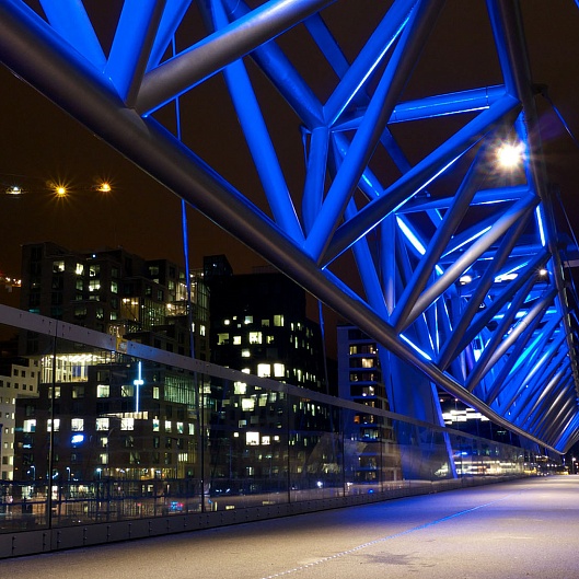 Steel structures of a pedestrian bridge (200 m long) for Oslo, Norway