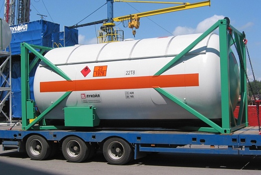 Tank containers for transportation of liquefied hydrocarbon gases